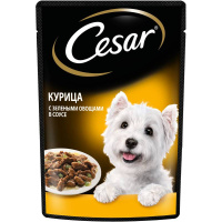 Cesar Влажный корм для взрослых собак всех пород, Курица с зелеными овощами