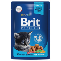 Brit Premium Kitten Chicken Влажный корм для котят, Цыпленок в соусе
