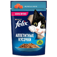 Felix Влажный корм для взрослых кошек, Форель в желе