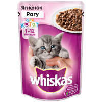 Whiskas Влажный корм для котят от 1 до 12 месяцев, Ягненок рагу