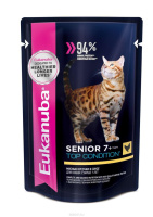 Eukanuba Cat Senior Top Condition Влажный корм для пожилых кошек старше 7 лет, Курица в соусе