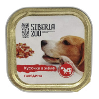 Siberia Zoo Полнорационный влажный корм для взрослых собак, Сочные кусочки мяса с говядиной в желе