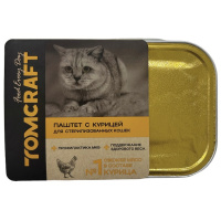 Tomcraft Влажный полнорационный корм для стерилизованных кошек, нежный паштет Курица