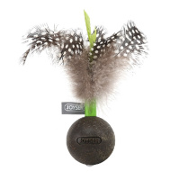 Joyser Игрушка для кошек из спрессованной кошачьей мяты с перьями зеленая, 13см