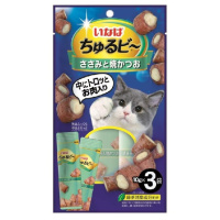 Inaba Ciao Churu Bee 3*10г Лакомство запеченные трубочки для кошек Куриное филе и запеченный Тунец Кацуо