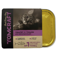 Tomcraft Влажный полнорационный корм для взрослых кошек, нежный паштет Тунец