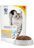 Perfect Fit 650г Sensitive Сухой корм для кошек с чувствительным пищеварением Лосось