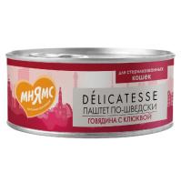 Мнямс Влажный корм для стерилизованных кошек Паштет по-шведски, Говядина с клюквой