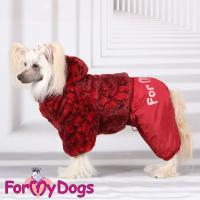 ForMyDogs Комбинезон-шубка бордовая для девочек TDW0160-2023F (размер 18, спинка 36см, обхват груди 48см)