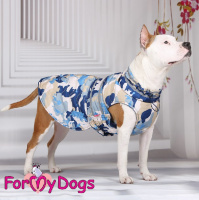 ForMyDogs Попона синий/серый камуфляж FW1069/3-2022 (размер C1, спинка 55см, обхват груди 75см)