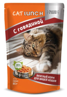 Cat Lunch Влажный корм для взрослых кошек, Говядина в желе