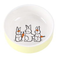 Angamara Миска с зайчиками фарфор желтая, 350мл