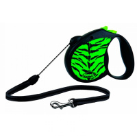 Поводок-рулетка Flexi Safari cord M 5m 20 kg green Tiger
