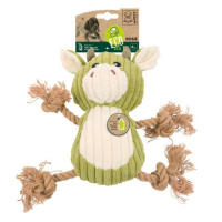 Mpets Игрушки мягкая для собак Коровка Рози с канатом, 28см 