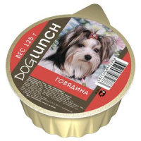 Dog Lunch влажный корм для взрослых собак всех пород, крем-суфле с Говядиной 