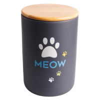 Mr.Kranch Бокс керамический для хранения корма для кошек Meow черный, 1900мл