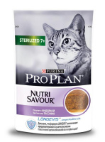 Pro Plan 85г пауч NutriSavour Sterilised 7+ Влажный корм для стерилизованных кошек Индейка (паштет)