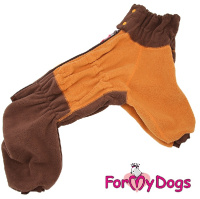 ForMyDogs Костюм-комбинезон коричневый флис для девочек TDW0229/3-2023F (размер В1, спинка 40см, обхват груди 70см)