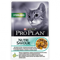 Pro Plan 85г пауч NutriSavour Sterilised Влажный корм для стерилизованных кошек Океан&рыба (желе)