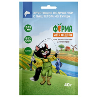 Мнямс Ферма кота Федора  Лакомство для кошек хрустящие подушечки, С паштетом из тунца