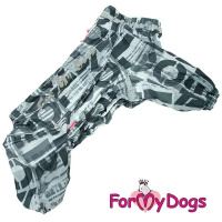 ForMyDogs Комбинезон серый для мальчиков FW1052-2021M (размер А0, спинка 35см, обхват груди 55см)