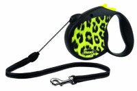 Поводок-рулетка Flexi Safari cord M 5m 20 kg yellow Leopard
