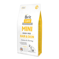 Brit Care Dog Mini Adult Hair&Skin Сухой беззерновой корм для взрослых собак мелких пород Лосось и сельдь