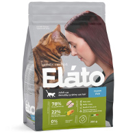 Elato Holistic 300г Сухой корм для взрослых кошек для красивой и блестящей шерсти с рыбой