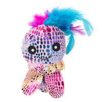 Mr.Kranch Игрушка для кошек Осьминожка плюшевая с кошачьей мятой и перышками розовая, 6,5см