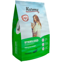 Karmy 400г Sterilized Сухой корм для стерилизованных кошек и кастрированных котов Лосось