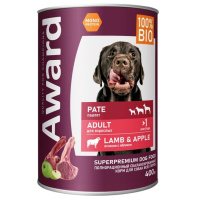 Award Влажный корм для взрослых собак, Паштет из ягненка с яблоком