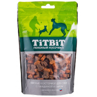 TitBit Dog Косточки мясные Говядина и сыр лакомство для собак, 145г