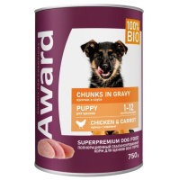 Award Влажный корм для щенков, Кусочки с курицей и морковью