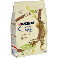 Cat Chow 300г+100г Adult Сухой корм для взрослых кошек Утка
