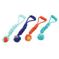 Wogy Игрушка для собак канатная Мяч с ручкой, d6см*34см (в ассортименте)