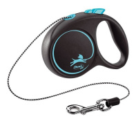 Поводок-рулетка Flexi Black Design cord XS 3m 8 kg blue