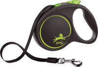 Поводок-рулетка Flexi Black Design tape L 5m 50 kg green