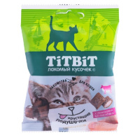 Tit Bit Хрустящие подушечки для кошек с паштетом из говядины 30г