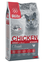 Blitz 400г Adult Classic Chicken Сухой корм для взрослых кошек Курица