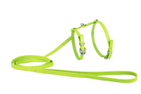Waudog Шлейка Glamour с поводком салатовая, 0,9*обхват шеи 20-30см, обхват груди 30-40см