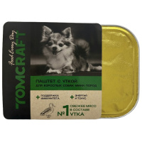 Tomcraft Влажный полнорационный корм для взрослых собак мелких пород, нежный паштет Утка