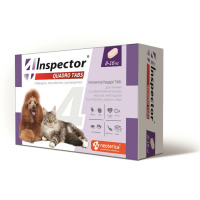 Inspector Quadro Tabs таблетки для кошек и собак от 8кг до 16кг (уп. 4 таб.) (цена за 1 таблетку)