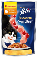 Felix Sensations Влажный корм для взрослых кошек, Индейка с ягодами