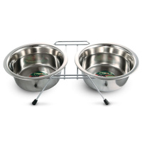 Triol Миска металлическая на подставке, 2*200 мл (9001)