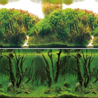 Laguna Аквариумный Фон Зеленые холмы/Подводный лес, ширина 40см (цена за 1 м)