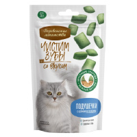 Деревенские лакомства для кошек Чистим зубы Подушечки с кремом из говядины, 30г