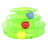 Wogy Игрушка для кошек Трек-пирамида трехъярусная с шариками, 25*16*13см