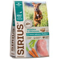 Sirius Сухой корм для взрослых собак крупных пород, Индейка с овощами