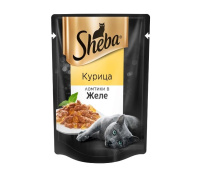 Sheba 85г пауч Влажный корм для взрослых кошек Ломтики Курица (желе)