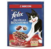 Felix Двойная вкуснятина Сухой корм для взрослых кошек, Мясо